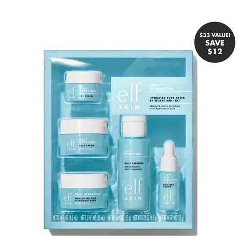 e.l.f. SKIN Holy Hydration! 5 Piece Travel Size Skincare Set w/ Hyaluronic Acid, Peptides, & Ceramides, Complete Skincare Routine