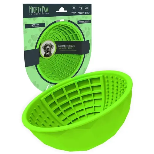 Mighty Paw Interactive Dog Lick Bowl Slow Feeder: Mental Enrichment for Mealtime Versatile Usage