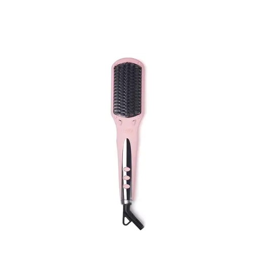 TYMO Ionic Pink Heated Comb Curlers & Straighteners - Ceramic Straightening Iron with Plate, 16 Heating Modes, Anti-Scald Safety, Global Plug, Protects from Heat, Hair Transformation for All Types