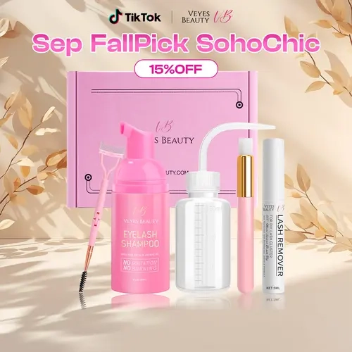 VEYESBEAUTY Luxury DIY 60ml Hyaluronic Acid Complete Eyelash Aftercare Cosmetic Kit - Gentle Formula Gentle Eyelash Remover for Mascara Removal, Makeup Cleansing Shampoo, Cleansing Brush, Mascara Wand for Self-Application