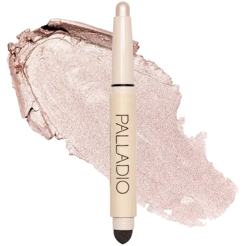 Palladio Vegan Waterproof Cosmetic Eyeshadow Stick with Blending Sponge - Single, Vitamin-Infused, Gluten-Free, Long-Lasting, Smudge-Free, Crease-Proof, Nourishing, Smooth Matte & Shimmer Buildable Shades, Ideal for Adults' Smokey Eye Makeup Products