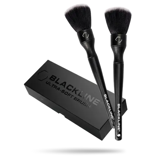 BLACKLINE Ultra-Soft Brush Set - Trusted Automotive Detailing Tools, Gentle Clean Interior Detailing Kits, Scratch-Free, Precise Controlled Scrub, Corner Reach, Glossy Finish Safe, Non-Slip Grip, Dashboard & Piano Black Surface Care