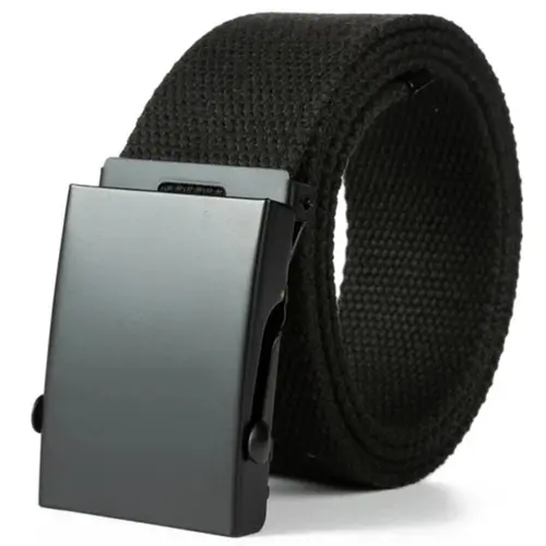 Unisex 1 Piece Solid Color Canvas Tactical Waist Belt for Jeans, Fashion Clothes Accessories for Daily Used, Unisex Design, Solid Color Belts