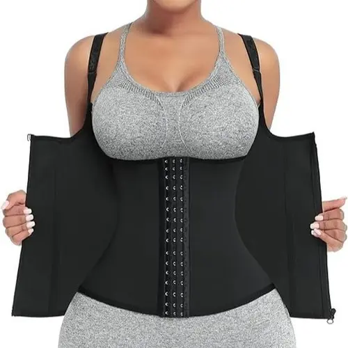 FeelinGirl Women Corset Vest Cincher Trimmer  Sport Girdle with Steel Bones Workout Shapewear with Adjustable Shoulder Strap Trainer Waist Trainer Bustier Fits SummerVibes