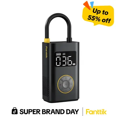 【DealsForYouDays】Fanttik X9 Pro Portable Car Tire Inflator, 150PSI High-Pressure Cordless Automotive Tire Inflation Tool, Smart ON/OFF Hose Design, 1 Min Jet-Inflate, 4+N Auto Stop Modes, 17oz Lightweight Tools with Long-Lasting Battery, SummerWins