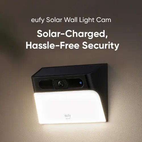 eufy Security Solar Wall Light Cam S120 Wireless Outdoor Security Camera - Wall Mount, 2K AI-Powered Wireless WiFi Camera, 60 Days Battery Powered, 300lm Built-In Auto Light, IP65 Rated, Local Storage, Color Night Vision, No Monthly Fee | Spingtok