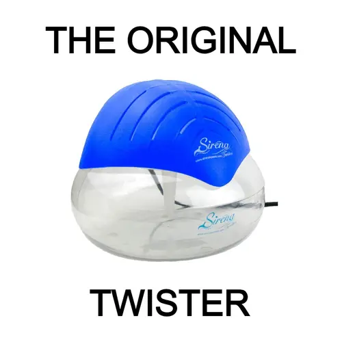 Sirena Twister Blue The Original Air Purifier Water Filter Air Washer For Home and Office - Essential Oil Aromatizer With LED Night light - Small Air Cleaner For Smoke and Pets