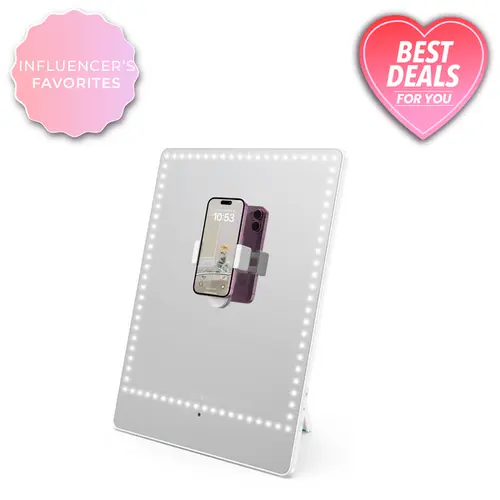 RIKI LOVES RIKI Pretty LED Tabletop Mirror - High-Quality Makeup Mirror for Content Creation
