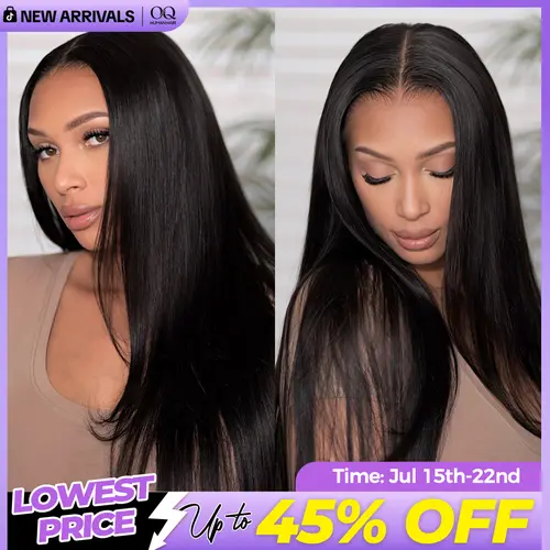 [Free Upgraded] OQ HAIR Wear And Go Glueless Wigs Pre Cut 7x5 HD Straight Lace Human Hair Wigs Pre Bleached Tiny Knots Beginner Friendly #TikTokShopFallDealsForYou