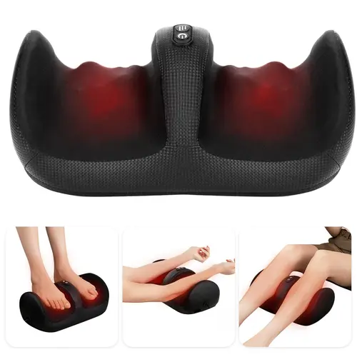Medcursor Heatable Shiatsu Foot Massager - Automatic Kneading, Roller, Adjustable Intensity/Temperature Control, Toe Control, Portable Personal Care Appliance for Tiring Day Relaxing Relief (Foot, Calf, Forearm), Not Water Resistant for Adults