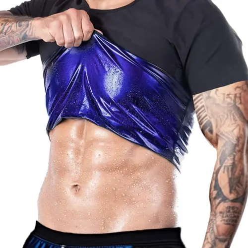 Men's Sauna Sweat T-Shirts, Athletic Short Sleeve Tee, Heat Lock Workout Compression Top, Fitness Training Shirt, Gym Daily Workout Wear