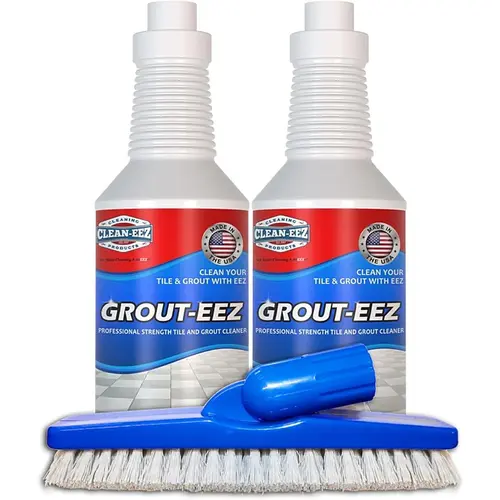 Clean-eez Grout-eez Grout Cleaner, 2-Pack 32 oz with Stand-Up Grout Brush