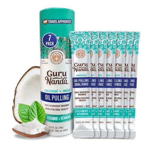 GuruNanda Cocomint Oil Pulling Travel Sachets - 7 Count