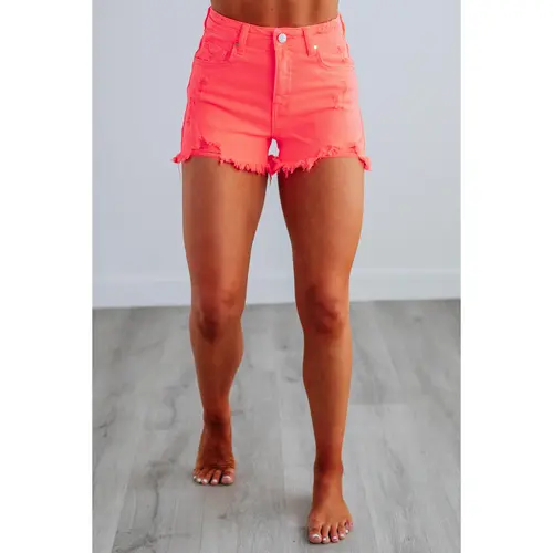 Mae Risen Shorts - Neon Coral