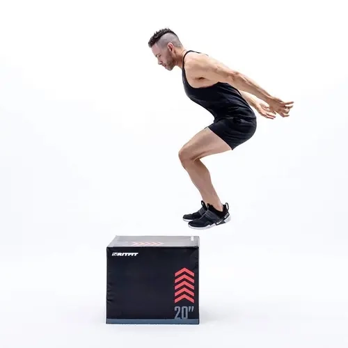 RITFIT 3-in-1 High-Density Foam Plyometric Jumping Box - Soft Padding, Non-Slip Top, 440-Lb Weight Limit, Multi-Size Fitness Equipment for Plyometric Training, Home Gym, Reduce Injury Risk