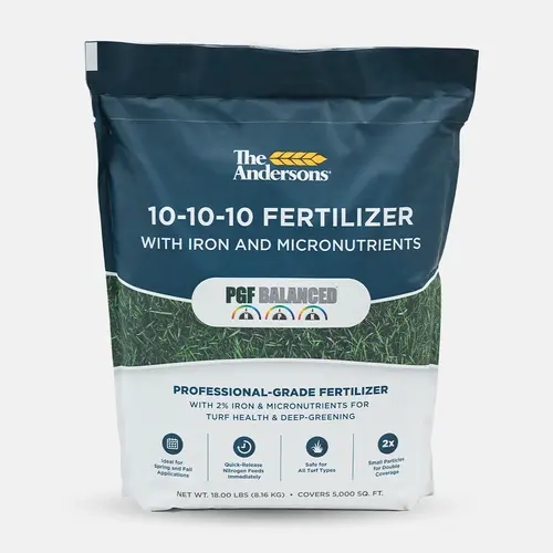 The Andersons PGF Balanced 10-10-10 Professional-Grade Quick-Release Lawn Fertilizer with Micronutrients and 2% Iron