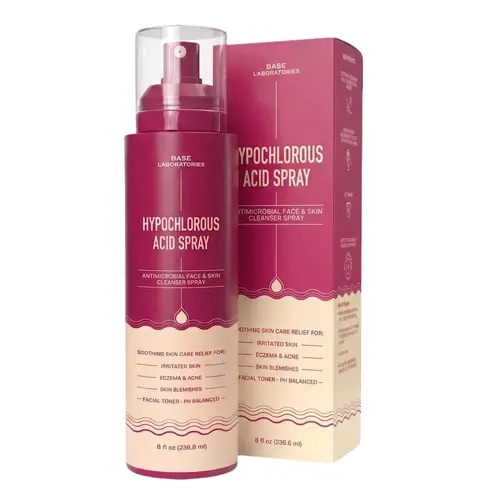 Base Laboratories Hypochlorous Acid Spray – HOCL Face & Body Mist, Calming Daily Toner for Sensitive & Irritated Skin, Post-Shave Soothing Spray, Alcohol-Free, 8 fl oz