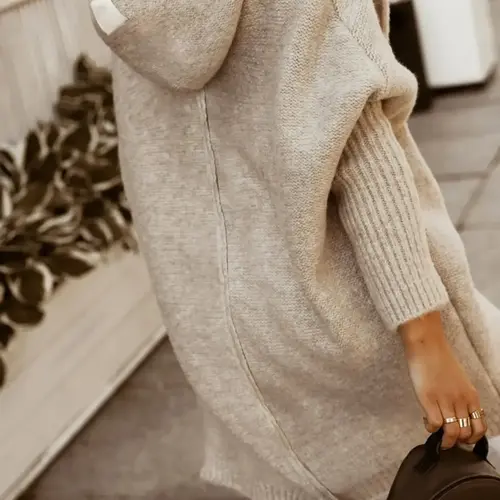 Women's Chunky Soft Oversized Open Front Hooded Knitted Cardigan, Casual Batwing Sleeve Cardigan Outfits, Women Long Sleeve Knitwear for Fall & Winter, Womenswear, Knitted Cardigan Tops, Knitting, Chunky Knitted Sweater, Cardigan Sweaters