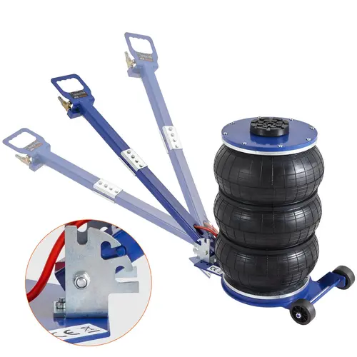 【ToolUpgrade】VEVOR Max 5-Ton/11000 lbs 3-Bag Pneumatic Jack, 5.5–18.5" Range, 6 Pipes for Steady Smooth Operation, Adjustable Long Handle, 3-5 Sec Fast Action, Automotive Vehicle & Mechanic Garage Repair Tools