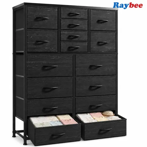 【Dealsforyoudays】 Raybee 16 Drawer Tall Dresser for Bedroom, Large Fabric Chest of Drawers with Steel Frame, Wide Clothes Storage Tower Organizer Unit for Closet, Dorm, Living Room, Home Office Cabinet, Space Saving Vertical Organizer, Easy Assembly