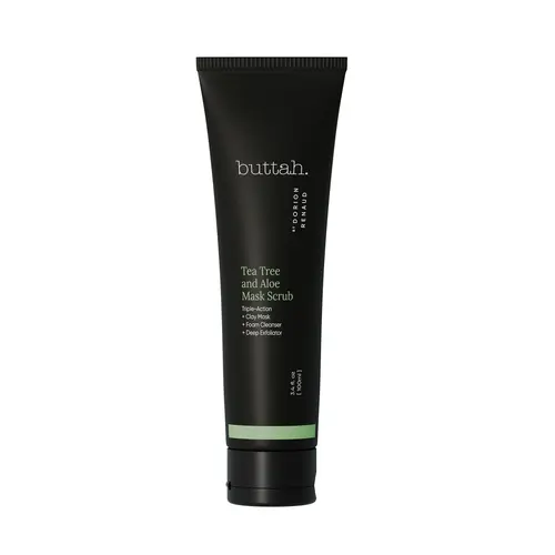 [Buttah Skin] Tea Tree Exfoliating Scrub for Clear, Balanced Skin Skincare with/Aloe for Oily Skin