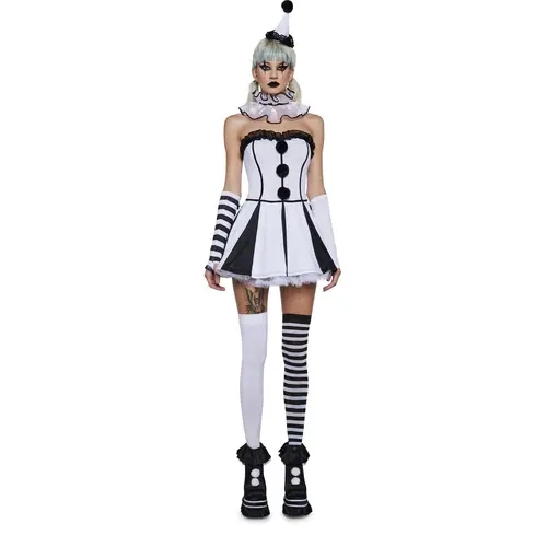 Classic Clown Girl Costume - White