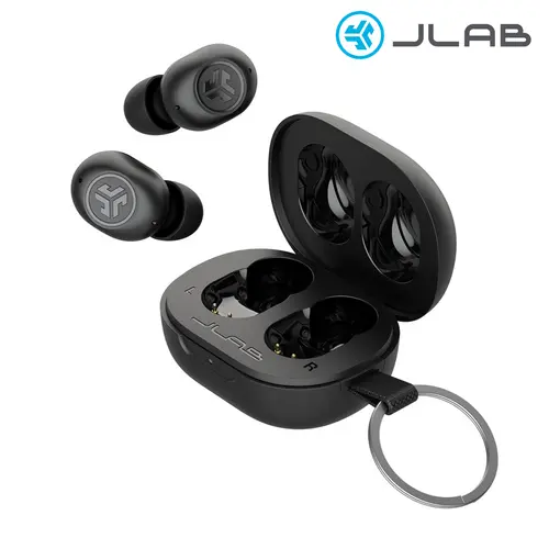 JLab JBuds Mini Earbuds | Smallest Bluetooth Earphones | IP55 Splash & Dust Proof | Touch Controls | 20HR Battery Life, | iPhone & Android | Earbuds For Sleeping | Keychain | Passive Noise Cancellation