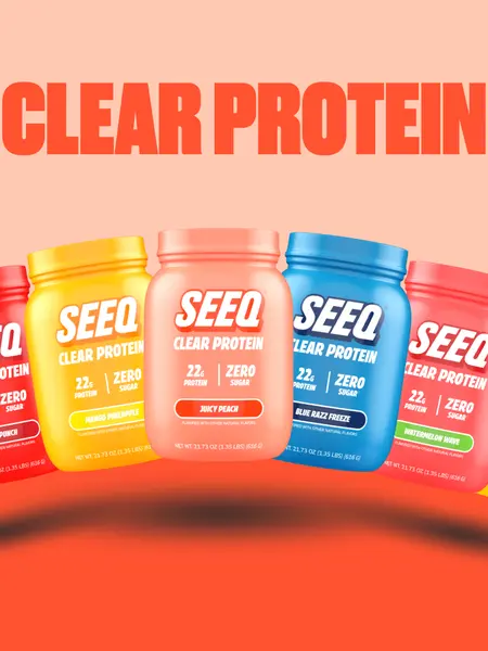 SEEQ Clear Protein Powder - 22g Whey Isolate - Zero Sugar & Lactose - Allergen Friendly - Bone Health - Post Workout Recovery - Fitness Endurance Supplement - Dietary Healthcare Drink