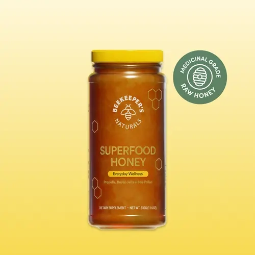 Superfood Honey - Medicinal-Grade Raw Honey Infused with Propolis, Bee Pollen & Royal Jelly for Balanced Energy Focus