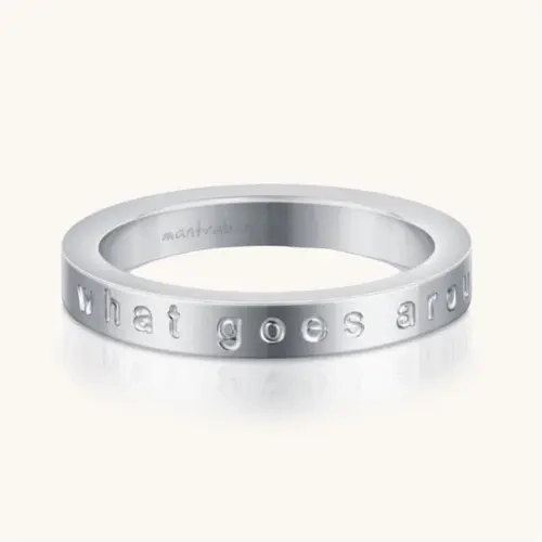 What Goes Around, Comes Around (shiny) -  Inspirational band ring