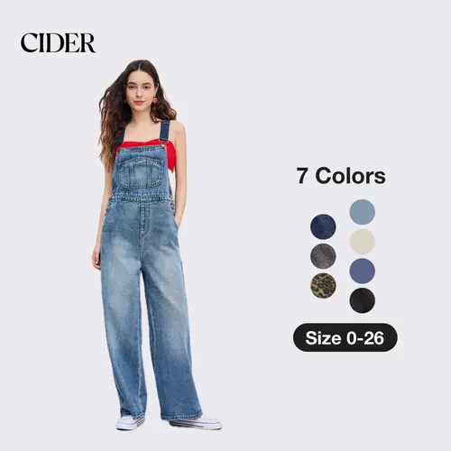 Cider Denim Buckle Wide Leg Jumpsuit