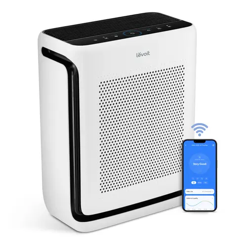 Levoit Vital 200s AC Air Purifier, Wireless Smart WiFi, 3-Stage Filter, 500cfm, High & Medium Fan Speeds, Washable HEPA Filter, Anti-Allergy, Pet Hair & Smoke Removal, Pet Odor Control, Manufacturer Warranty, for Large Home Rooms Up to 1900 Ft²
