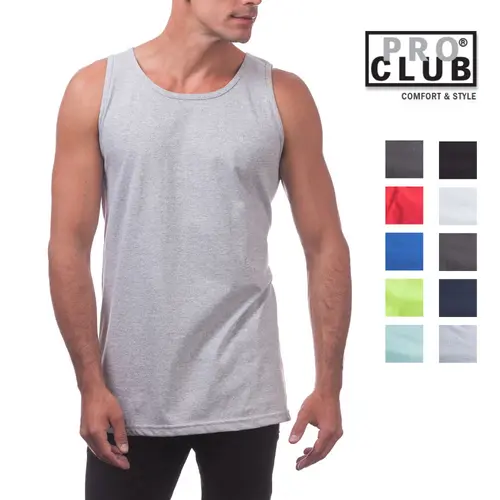 PROCLUB Men's Comfort Tank Top PRO CLUB Lightweight Tanktop Sleeveless Shirt Soft Athletic Gym Shirts Summer Beach Party Indoor Outdoor Plain (S to 5XL)