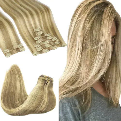 GOO GOO Hair Extensions Clip in Hair Extensions Real Human Hair Natural Straight Remy Hair Clip ins for Women #sohochic #TikTokShopFallDealsForYou
