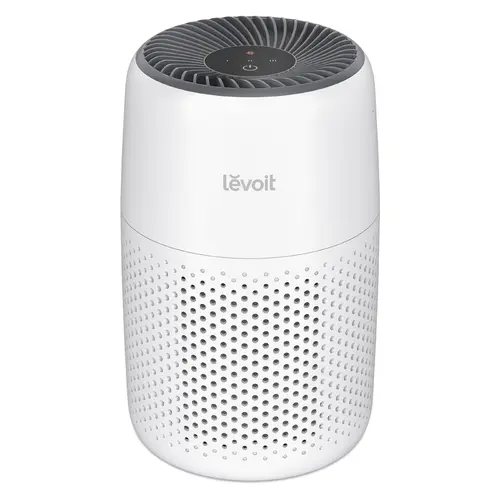 Levoit Core Mini Air Purifier - 3-in-1 Filter Cleaner with Fragrance Sponge, 1.06kg Lightweight Portable Household Item, 7W Power, Activated Carbon Softens Smoke Odors, Aromatherapy, Auto Off Mode, Anti-Allergy, Viral Protection for Bedroom, Office