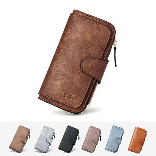 CLUCI TikTokShopSummerSale Women and Men Wallet Leather RFID Blocking Designer Trifold Card Holder Ladies Clutch with ID Window RFID Credit Cute Gift for Men