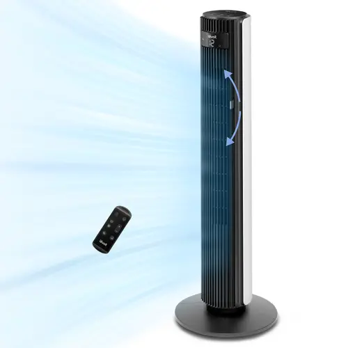 Levoit 42-Inch Large Tower Fan for Home Use, Durable Stand Fan with 1472 CFM Cooling Solutions, 22dB Quiet Operation, 90° L-R Oscillating, 60° U-D Airflow, 5-Speed, 4 Modes, Temp Sensor, 12H Timer, Remote Control, Washable Cover, 6.3"d x 6.7"w x 42.4"h