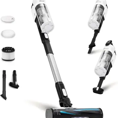 Levoit LVAC-200 Lightweight Handheld Vacuum Cleaner - Cordless Tangle-Free Stick Vac, 18000Pa Powerful Suction, 50min Runtime, Rechargeable US Plug, Push Button & Touch Controls, 0.58L Capacity for Carpet, Hard Floor Cleaning