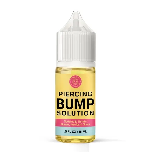 Base Laboratories Piercing Bump Solution - Soothing Essential Oil for Piercing Bumps Keloids & Scars - 15ml Gentle Blend with Rosemary Tea Tree for Nose Ears Body Piercings Body Care Daily