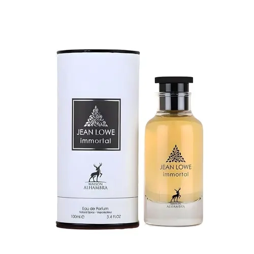 MAISON ALHAMBRA Jean Lowe Immortal Eau de Parfum Spray, 100ml (3.4 oz) - Men's Fresh Aromatic Amber-Woody Long-Lasting Fragrance, Single Item, Aromatic Fragrance