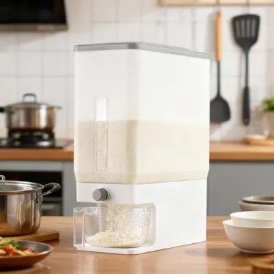 Lifewit Rice Container, Airtight Dispenser with Visible Barrel, Moisture Proof Storage for Grains, Flour, Soybean, Dry Food BPA-Free Utensils summerwins