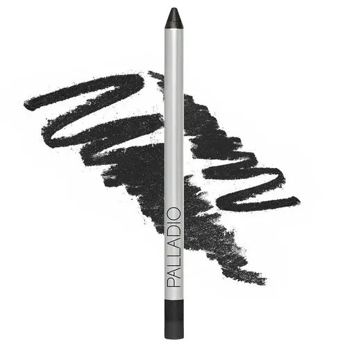 Palladio Silicone-Based Cosmetic Eyeliner - Ginseng-Infused, Gluten-Free, Cruelty-Free, Smudge-Proof, Rich Pigment, Smooth Application, Gentle for Sensitive Eyelids, Sharpenable, Fine Point, Dark, Elegant, Enhance Eyes, for Bronze Everyday Looks, Fine Poi