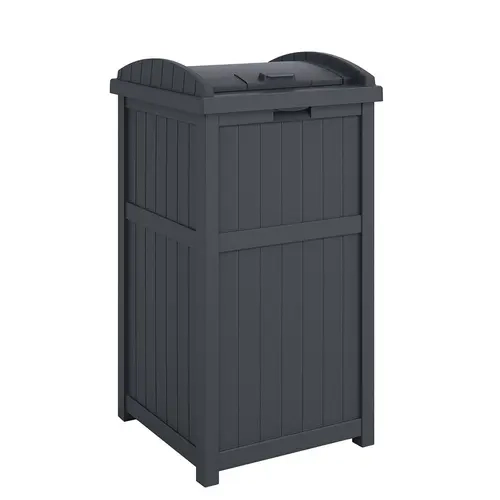 Suncast Trashcan Hideaway Outdoor 33 Gallon Garbage Trash Waste Bin
