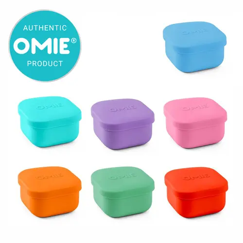 OmieSnack® Square Silicone Stackable Airtight Containers with Airtight Leakproof Lids - 9.4 oz, 2.2in(h)x3.8in(l)x3.5in(d), BPA-Free Food-Safe Food Storage Bowl with Lid Lunch Boxes for Kids, TTS