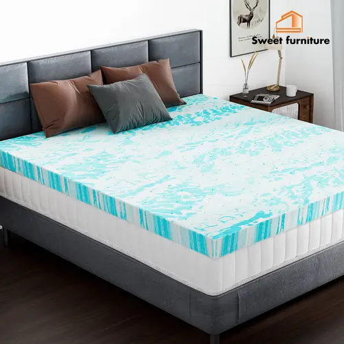 【Summer Sale】Sweet Furniture S -  Mattress Topper, Summer Cooling Ventilated Gel Memory Foam Full Mattress Topper