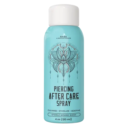 Base Laboratories Piercing Aftercare Saline Spray - Healthcare Therapy Beauty & Body Care Product for Ear Wound Healing & Keloid Bump Removal