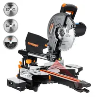 #DealsForYouDays DOVAMAN 10in 15A Single Bevel Sliding Miter Saw, w/3 Blades, 4500/3200RPM, Max Cut 3.5x13.4in, 9 Positive Stops for Wood, PVC or Soft Metal,#Summervibes Wood Cutting Machine Tool
