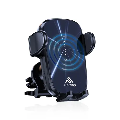 AutoSky Compact Wireless Car Charger & Phone Holder - Innovative & Compact Design, Automatic Vent Mount, 360° Adjustable, Efficient & Safe Charging, Universal Fit for iPhone 15-11/Pro Max, Samsung & Other iPhone and Android Phones