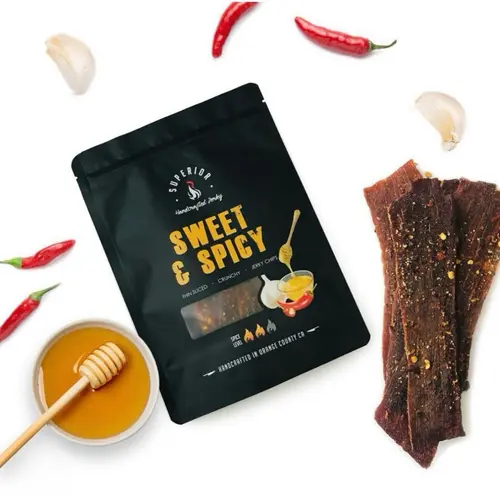 SWEET & SPICY • BEEF JERKY CHIPS Crunchy 3 oz