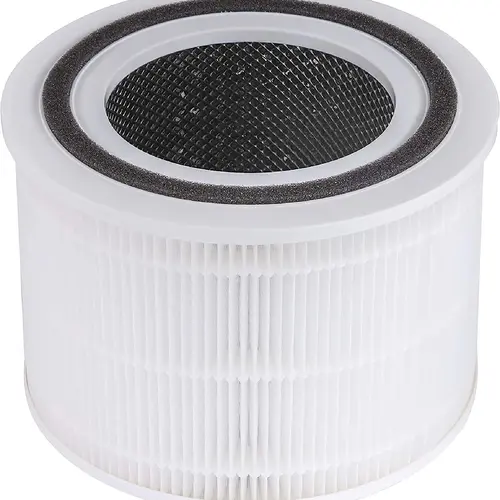 LEVOIT Core 300 Air Purifier Replacement Filter - 3-In-1 HEPA & Activated Carbon 1-Pack White Nylon Part, Machine-Folded Corners, 120V Plug, Dust Collector Filter Household Appliance Parts & Accessories for Cooking Odors, VOCs, Dust Protection Solutions